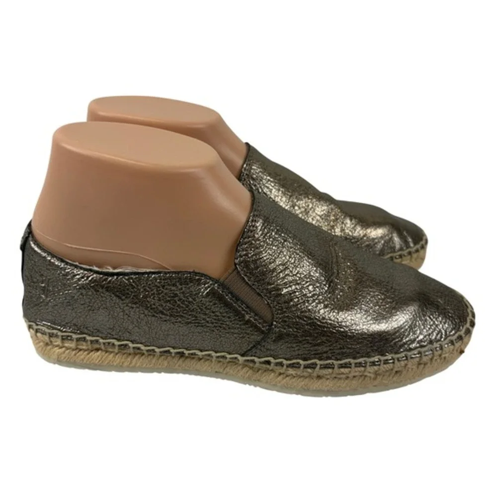 Frye Isbel Espadrille Loafer Women's 7.5M Metallic Bronze Gold Leather Slip-On